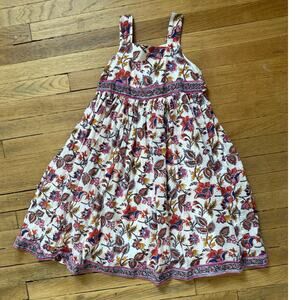 Anokhi Koki Girls Floral Print Cotton Sundress Size 6-7